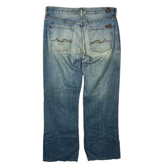 7 For All Mankind 7FAM Extra Long Relaxed Button Fly Denim Jeans Mens 34x30 - Picture 2 of 8